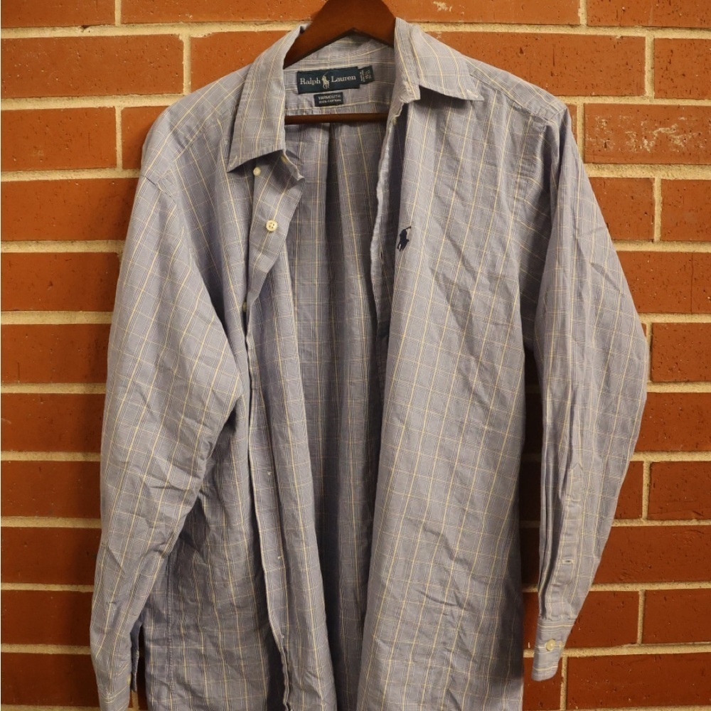 Ralph Lauren Yarmouth Men’s Plaid Button-Down Shirt 17.5 32/33 XL